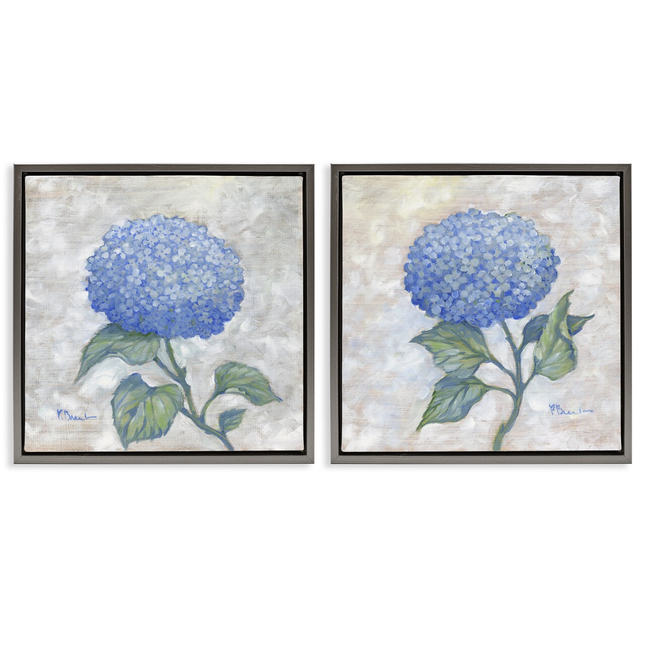 Stupell Industries Blue Hydrangea Garden Blooms 2pc Floating Frame Set By Paul Brent